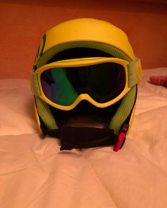 Casco Sci + Mascherina Neon Bimbo