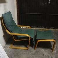 Poltrona Ikea poang + poggiapiedi
