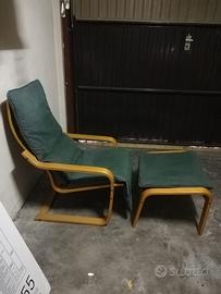 Poltrona Ikea poang + poggiapiedi