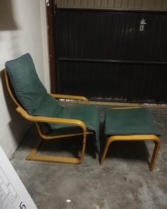 Poltrona Ikea poang + poggiapiedi