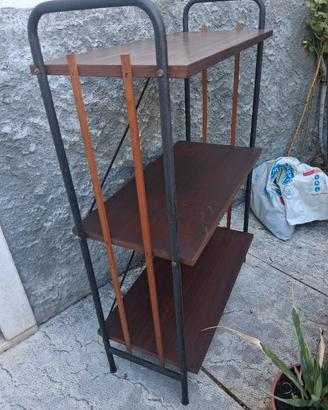 libreria vintage  a giorno  in legno teak anni 60