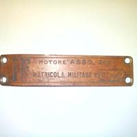 Targa originale matricola militare isotta fraschin