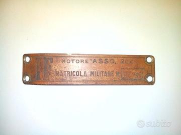 Targa originale matricola militare isotta fraschin