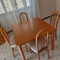 Tavolo + 6 sedie in legno cicliegio