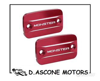 Coppia coperchi pompa freni Monster rosso