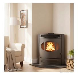 Stufa a Pellet FairX12 Nera angolare pari al nuovo