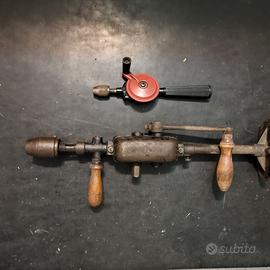 Trapano a mano antico più Sega antica
