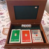 Scatola portamazzi da gioco in legno e argento