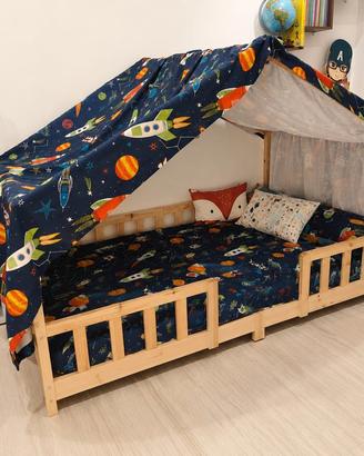 letto casetta da 1 piazza e mezza per bambini