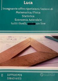 Lezioni ripetizioni matematica fisica economia