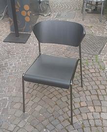 Sedia Legno e Alluminio Nichel Nero Lisa Wood Scab