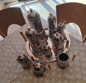 set completo acciao inox e oro 