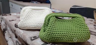  2 Clutch  colore verde pistacchio e  panna