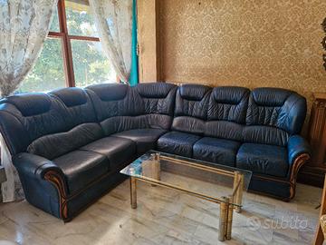 Divano letto angolare in pelle