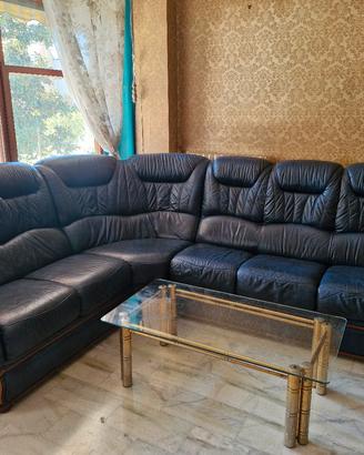 Divano letto angolare in pelle