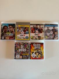 Lotto 6 giochi PS3 – FIFA, PES, Guitar Hero, DJ He