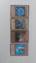Carte Yu-Gi-Oh mago nero e drago bianco occhi blue