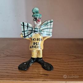Statuetta clown in ceramica