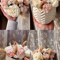 Bouquet candele profumate in vaso in ceramica