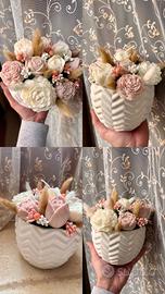 Bouquet candele profumate in vaso in ceramica