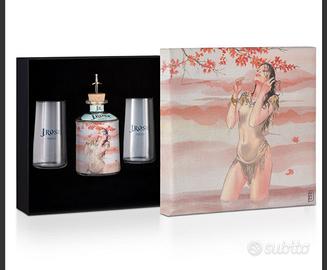 box gin jrose n.7 con 2 bicchieri serigrafati