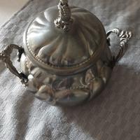 zuccheriera vintage in peltro 