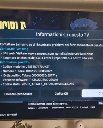 tv 55  pollici Samsung UEB5TU7170U