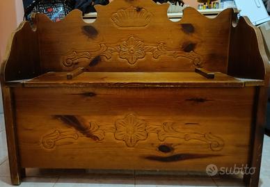 Panca/ Cassapanca in legno mssello
