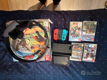 Nintendo Switch con Rngfit e videogiochi vari