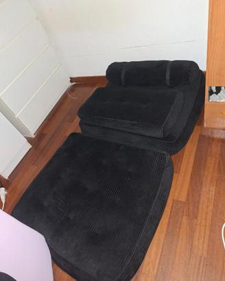 Poltrona letto pieghevole in velluto