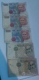 n.3 mille lire m.montessori e n.2 mille lire polo