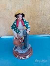statua siciliana in terra cotta alta 20cm 