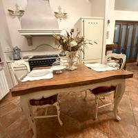 Tavolo allungabile shabby chic con 4 sedie