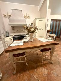 Tavolo allungabile shabby chic con 4 sedie