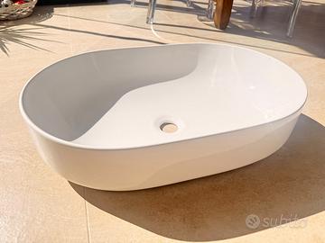 Lavandino lavabo bianco in ceramica nuovo