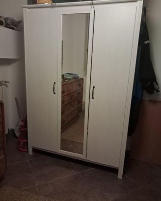 Armadio IKEA HEMNES 3 ante, bianco (white stain), 