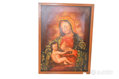 Quadro in Legno Madonna con Bambino