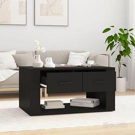 Tavolino salotto con cassetti legno nero, vidaXL 5