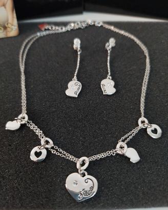 Set Guess collana e orecchini cuore con scatola