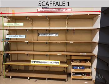 2 scaffali ferro e legno per magazzino - officina