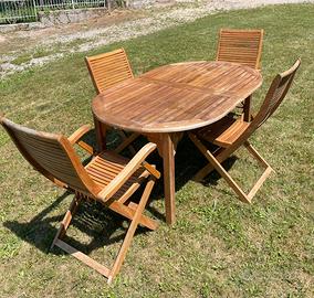 VENDUTO Tavolo da giardino in legno con sedie
