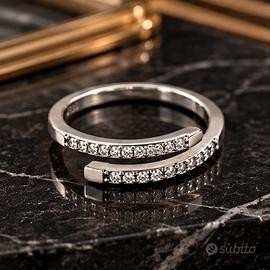elegante anello argento con zirconi donna 