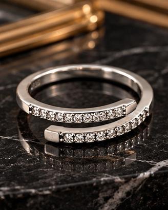 elegante anello argento con zirconi donna 