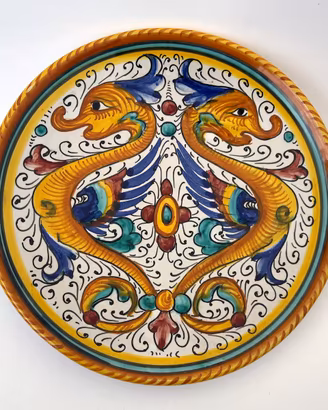 Piatto Ceramica Deruta Vintage Dipinto a Mano