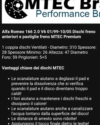 dischi con pastiglie Mtec Breaks