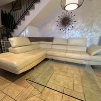 Divano ad angolo in vera pelle