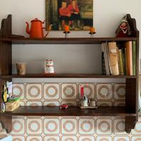 Mensola pensile vintage in legno 3 ripiani