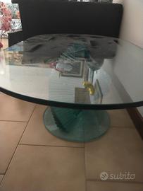 tavolino salotto in vetro verde