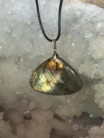 Ciondolo labradorite con gancio in argento 925