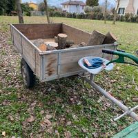 Rimorchio per motocoltivatore con ribaltabile